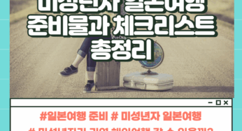 미성년자들끼리 일본여행, 정말 가능할까? 준비물과 체크리스트 5가지 총정리