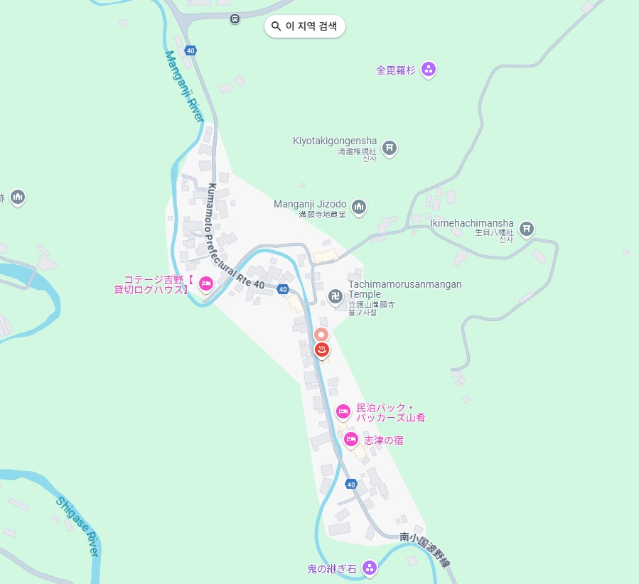 만간지 온천 위치 만간지 온천 위치