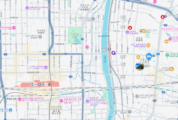 하얏트 리젠시 교토 지도