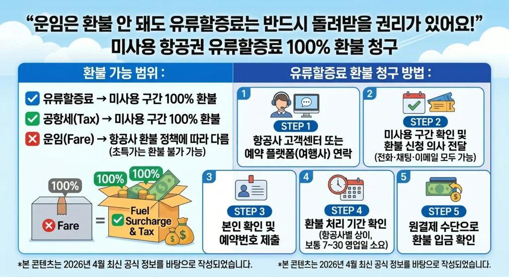 유류할증료 환불