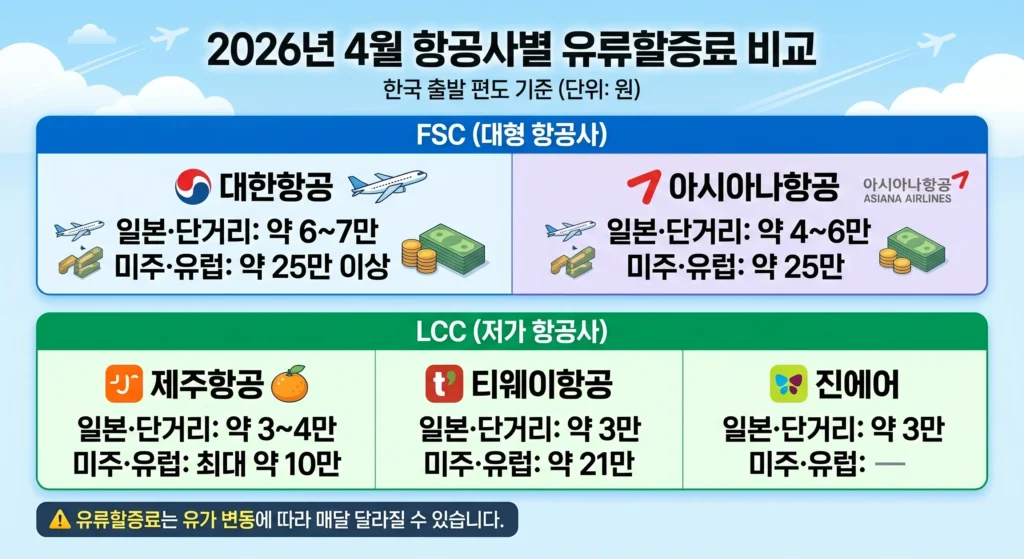 유류할증료 비교